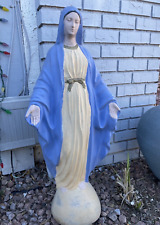 Vintage Blessed Virgin Mary’s Statue 70lbs  33”Indoor Outdoor Sculpture picture