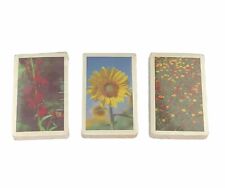 Vintage ARRCO Playing Card Co Made In USA Sunflower Roses Floral (read) Lot Of 3 picture