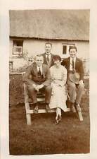 1920s Village Home Family Photo Very Stylish Older Dapper Men Classy Mom Hat picture