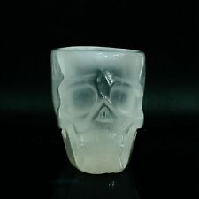 922g Natural White Selenite Hand Carved Crystal Skull Quartz Meditation Medium picture