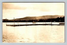 RPPC Boat Pier At Grand Lake Vintage Postcard picture