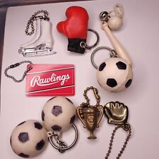 Vtg 80s 90s Sports Soccer Skating Baseball Trophy Keychain Keyring Lot Of 8 USA picture