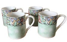 Set of 4 Corelle Coordinates Stoneware Watercolors Coffee Mugs Cups picture
