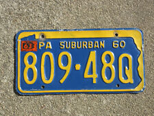 1963 Pennsylvania Suburban License Plate 80948Q Penna PA Truck Chevrolet Ford picture