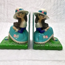 Vintage Earl Bernard Girl With Puppy Bookends picture