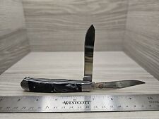 Circle SH Cutlery Acrylic Black And White Swirl Print Trapper Knife OK321 picture