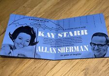 Old SANDS HOTEL Las Vegas Brochure-Kay Starr/ Allan Sherman / Sinatra / Rat Pack picture