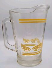 Libby Vintage Lemon Crisa Heavy Glass Beverage Pitcher.   EC picture