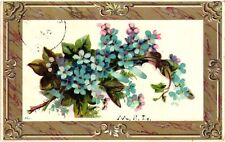 Vintage Postcard- BLUE AND PINK FLOWERS Early 1900s picture