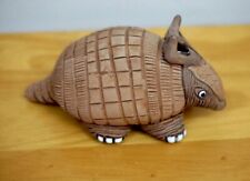 Vintage Casals of Peru Carved Art Terracotta Armadillo Figurine, Signed picture