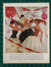 1960 Vintage Warner's Merry Widow Front Zip Party Dresses Dupont Print Ad Z1 picture