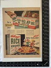 rare vintage print ad Kellogg’s Rice Krispies For A Bright Start picture