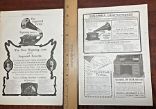 TWO orig. 1903 ads ~ The Victor Talking Machine Co. and the Columbia Graphophone picture