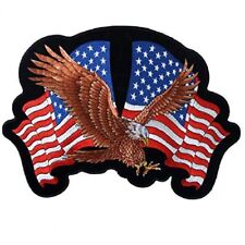 American Eagle with USA Flags Embroidered Iron on Patch picture