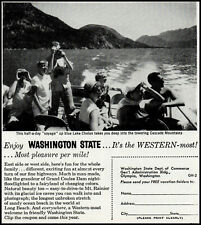 1960 Lake Chelan boating Washington State Dept Commerce retro photo print ad S25 picture