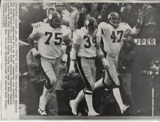 1975 Press Photo Steelers Mel Blount, Joe Greene, & Andy Russell Super Bowl picture