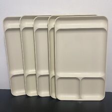 Tupperware Divided Trays CAMPING TV Lunch 1535 Beige Stackable Set of 5 VTG picture