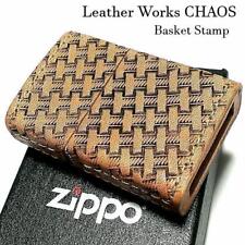 Zippo Lighter Leather Wrapped Basket Stamp 4 Sided Engraving Chaos picture