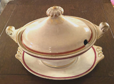 Antique English John Stonier Soup Tureen w/ Lid and Under Plate 7538 Liverpool picture