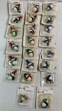 Lot Of 22 Mini Snowman Ornaments About 1-3/4” Tall, Light Weight Brand New picture