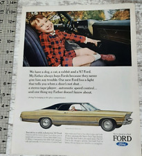 1967 Ford LTD Vintage Print Ad Coupe Hardtop Stereo Tape Deck Smiling Kid Father picture