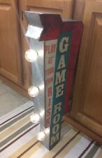 Game Room Light Sign Arcade Game Metal Vintage Style Pinball Coin Amusement Bar picture