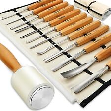 12 Piece Wood Carving Hand Chisel Tool Set Professional Woodworking Gouges Steel picture
