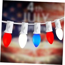 22.8 FT 4th of July Decor String Lights Outdoor, C7 LED Red 22.5FT, 20 Pack picture