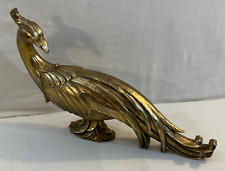 Vintage MCM Syroco Wood Bird Gold Tone Gilt Regency Peacock Pheasant picture