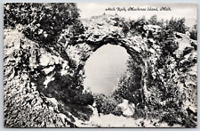 Vintage Postcard - Arch Rock - 1949 Postmark - Mackinac Island Michigan picture