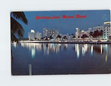 Postcard Miami Beach hotels at night Greetings from Miami Beach Florida USA picture