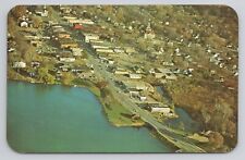 Paw Paw Michigan Aerial View Maple Lake and Business District Postcard 1982 picture