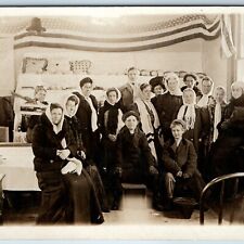 c1910s Indoor Church Group Sharp RPPC Winter Coat Fashion Women Scarf Photo A213 picture