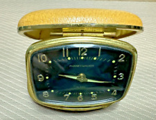 Vintage Phinney Walker Folding Travel Clock Blowing Uranium Paint picture