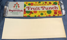Vintage 15 Cent Clark’s Clark SUPERSTICK Bubble Gum Fruit Punch container 9.5” picture
