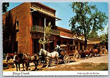 Western Stage Coach, Mid 1800’s, USA, Vintage Post Card picture