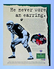 Dick Butkus Chicago Bears Never Wore Earring VTG 94 Throwback Original Print Ad picture