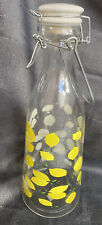 Vintage Serve Hinge Lemon Decal Print Glass Battle 11.5 Inch Tall picture