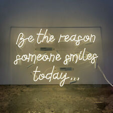 Be the Reason Someone Smiles Today Real Glass Neon Sign Light Artwork 24