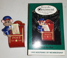 1993 Hallmark Keepsake Ornament Collector's Club - It's in the Mail picture