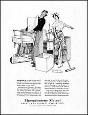 1959 Norman Rockwell art Massachusetts Mutual housework retro print ad L18 picture