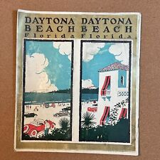 🌴 DAYTONA BEACH FLORIDA | 1920’S VTG TOURISM BROCHURE | ART DECO LITHO COVER picture