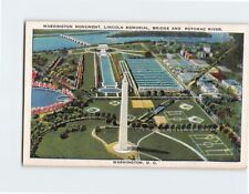 Postcard Washington Monument Lincoln Memorial Bridge And Potomac River DC USA picture