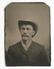 Antique 1890s Tintype Victorian Wild West Man American Frontier Iowa Family picture