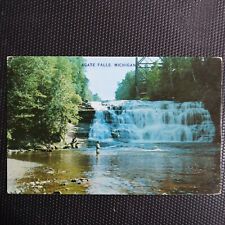 Agate Falls Michigan's Agate Falls Postcard From The 1960s W/ Muncie IN Address picture
