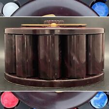 Turnit Mfg. MCM Brown Marbelized Bakelite Poker Chips Caddie c1950s Made in USA picture