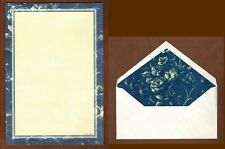 Creative Papers by C.R. Gibson, Decorated Stationery Sheets Navy Blue Floral Vtg picture