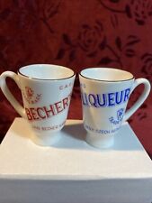 Carlsbad Bechers Liqueur Shot Glass Cups - Red & Blue Set of 2 - Czechoslovakia picture