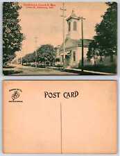Edinburgh Indiana PRESBYTERIAN CHURCH AND MAIN CROSS ST Postcard k163 picture