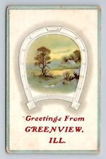Greenview IL-Illinois, Scenic Country Greetings, Antique Vintage Postcard picture